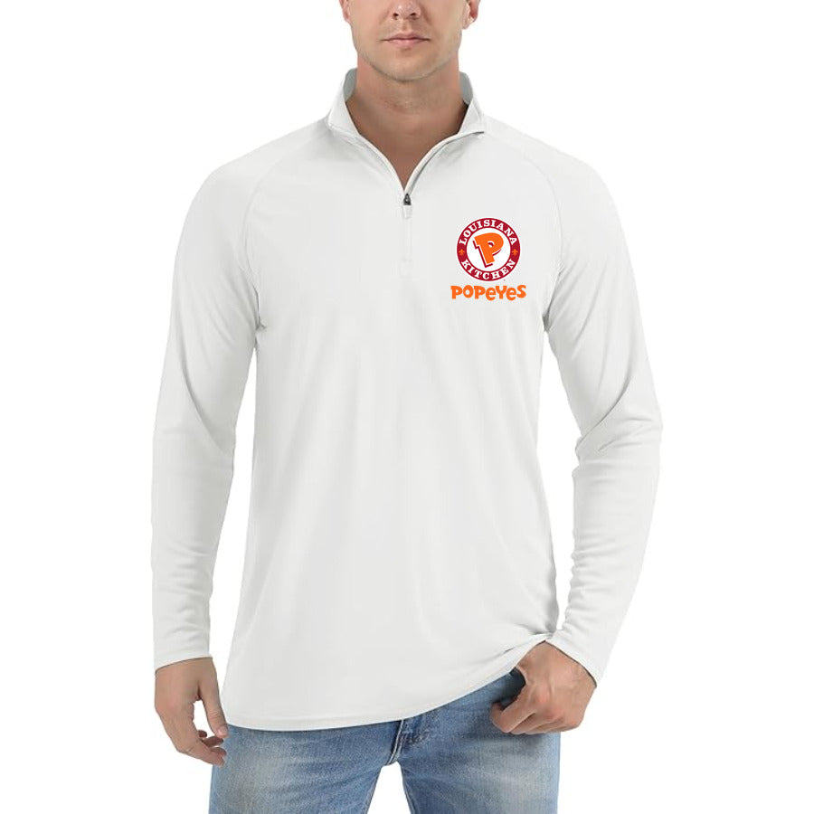 Popeyes Louisiana Kitchen quarter-zip athletic shirt in White