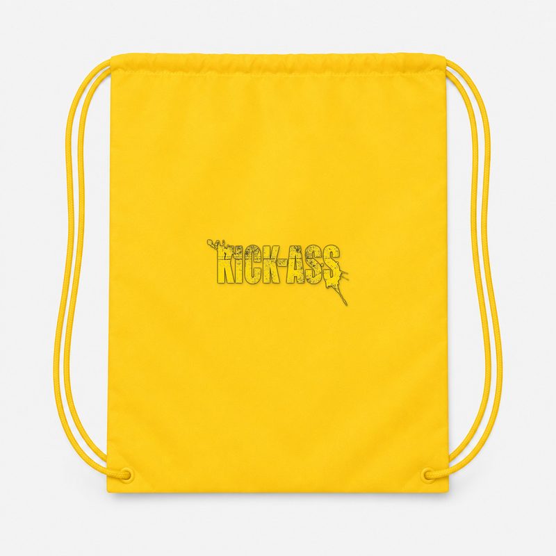 20822 3 Kick Ass Picture Drawstring Bag - Yellow