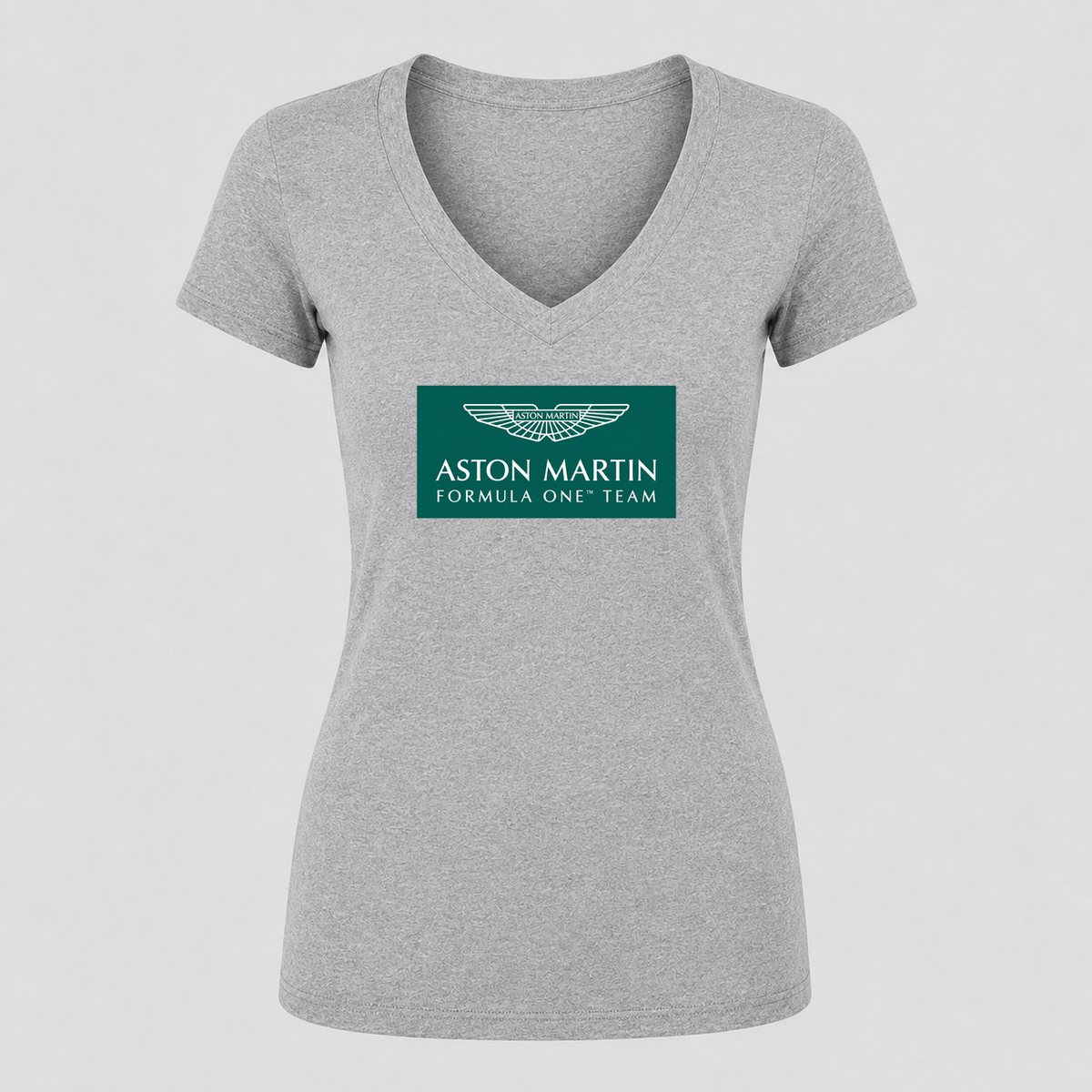Women's Aston Martin Formula One Team V Neck T-Shirt in gray