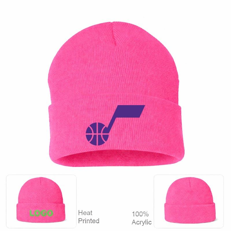 Utah Jazz Pink Beanie Hat