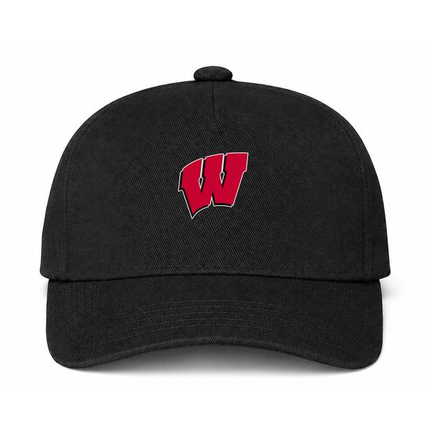 Wisconsin Badgers Logo Black Dad Baseball Cap Hat