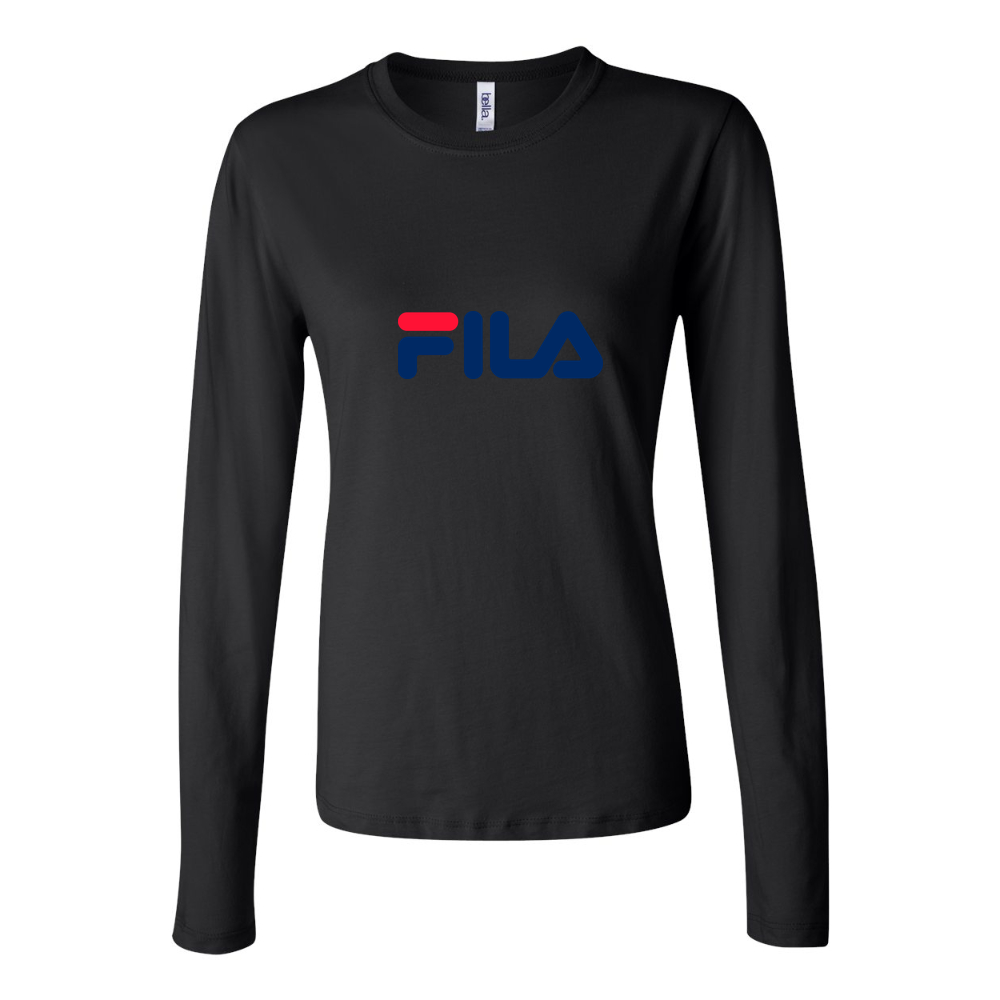 Women's Fila logo 1536x864 Long Sleeve T-Shirt - Black