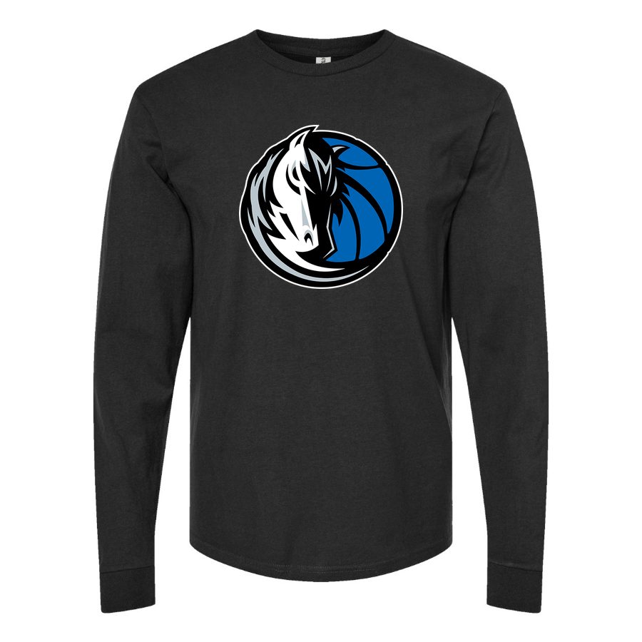 Men's Dallas Mavericks Long sleeves Cotton Blend T-Shirt - Black
