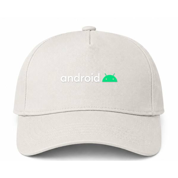 Android White Logo Beige Dad Baseball Cap Hat
