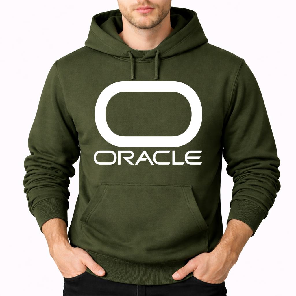Men's Oracle White Pullover Hoodie - Army Green