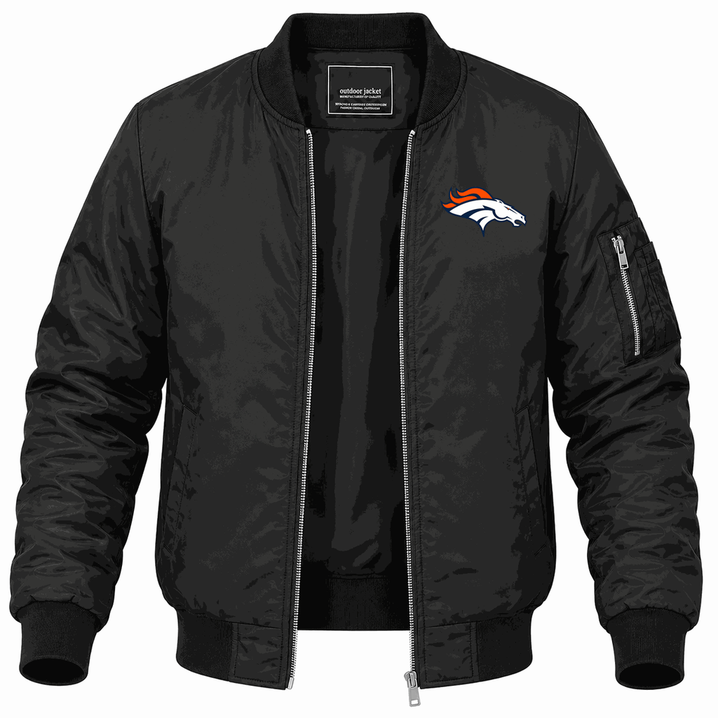 Men's Denver Broncos Lightweight Bomber Jacket - Black
