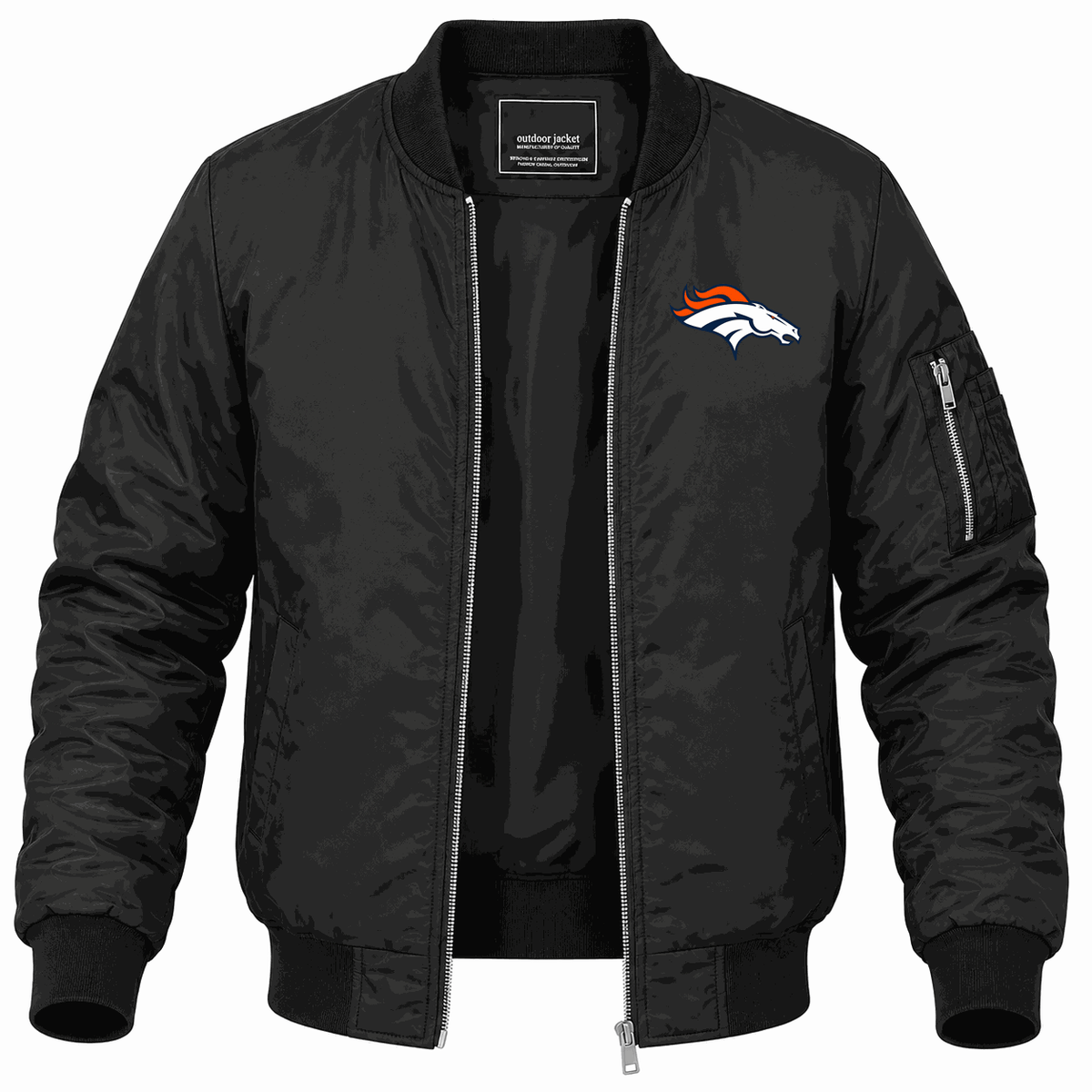 Men's Denver Broncos Lightweight Bomber Jacket - Black
