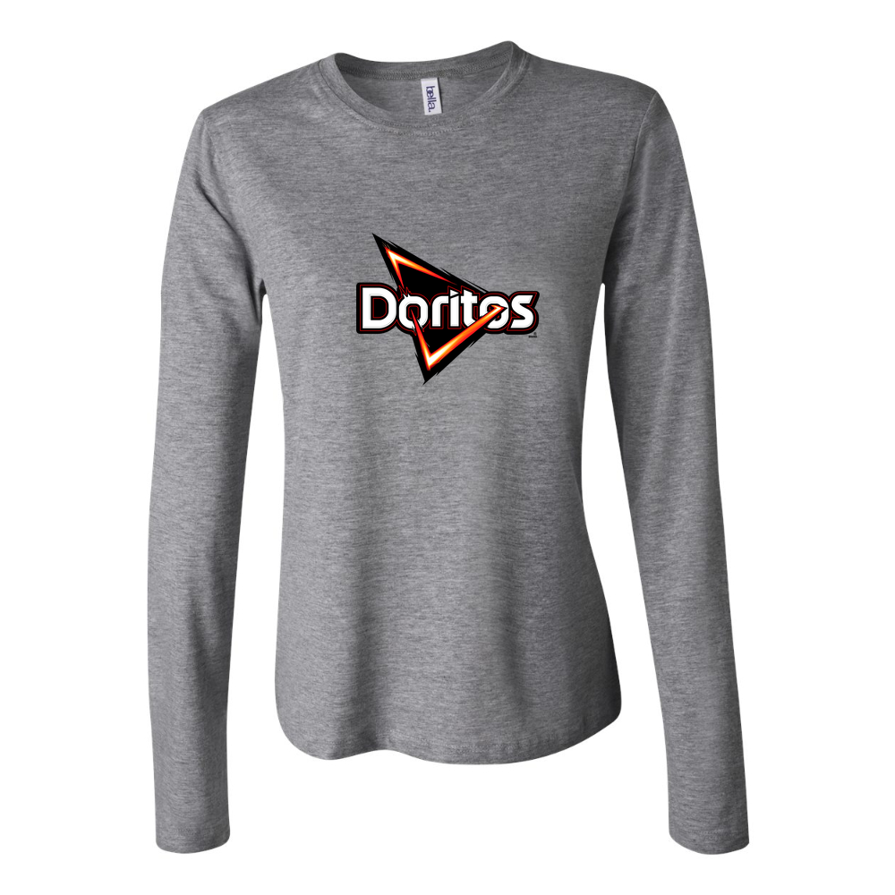 Women's Doritos Logo food 1536x864 Long Sleeve T-Shirt - Gray