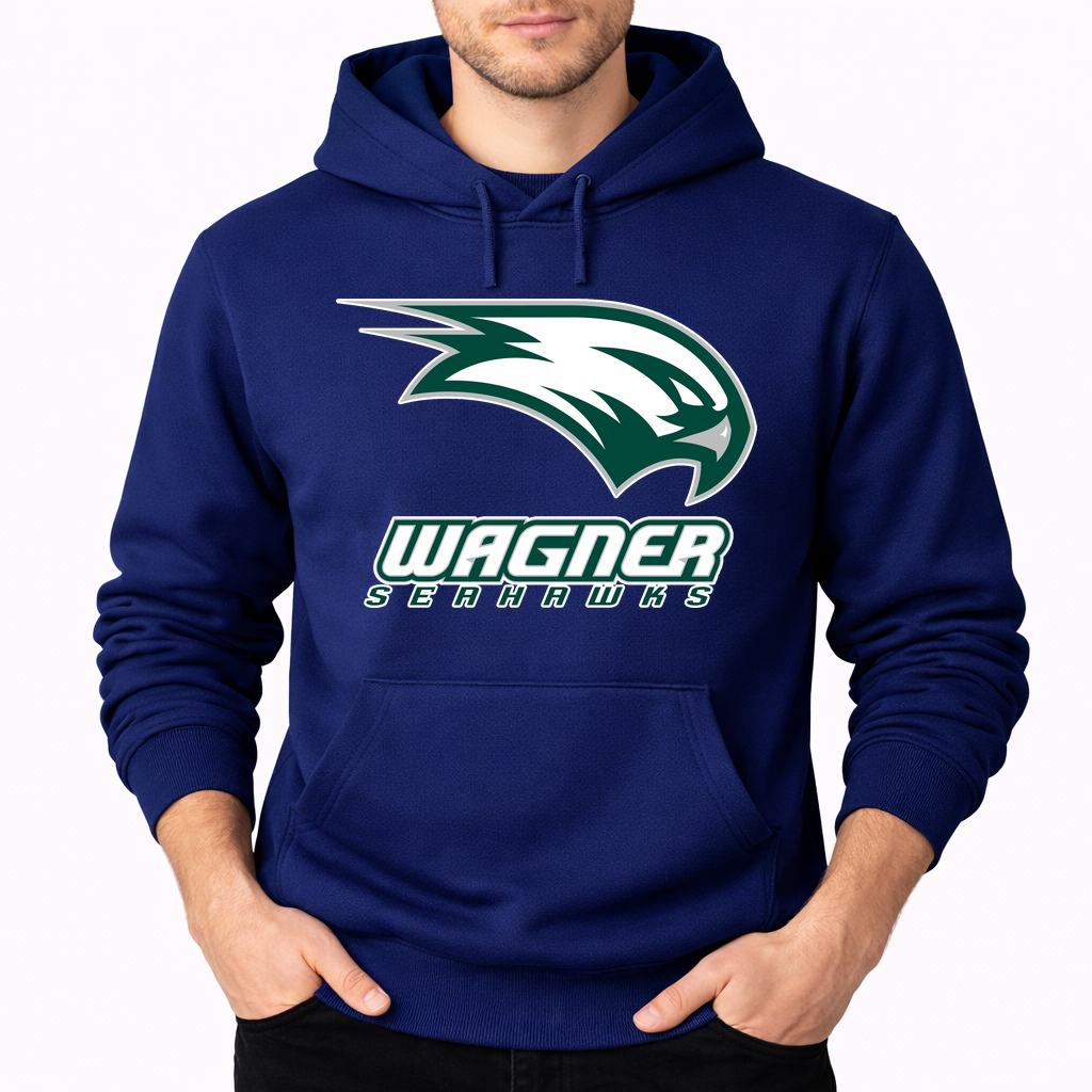 Men's Wagner Seahawks Pullover Hoodie - Navy