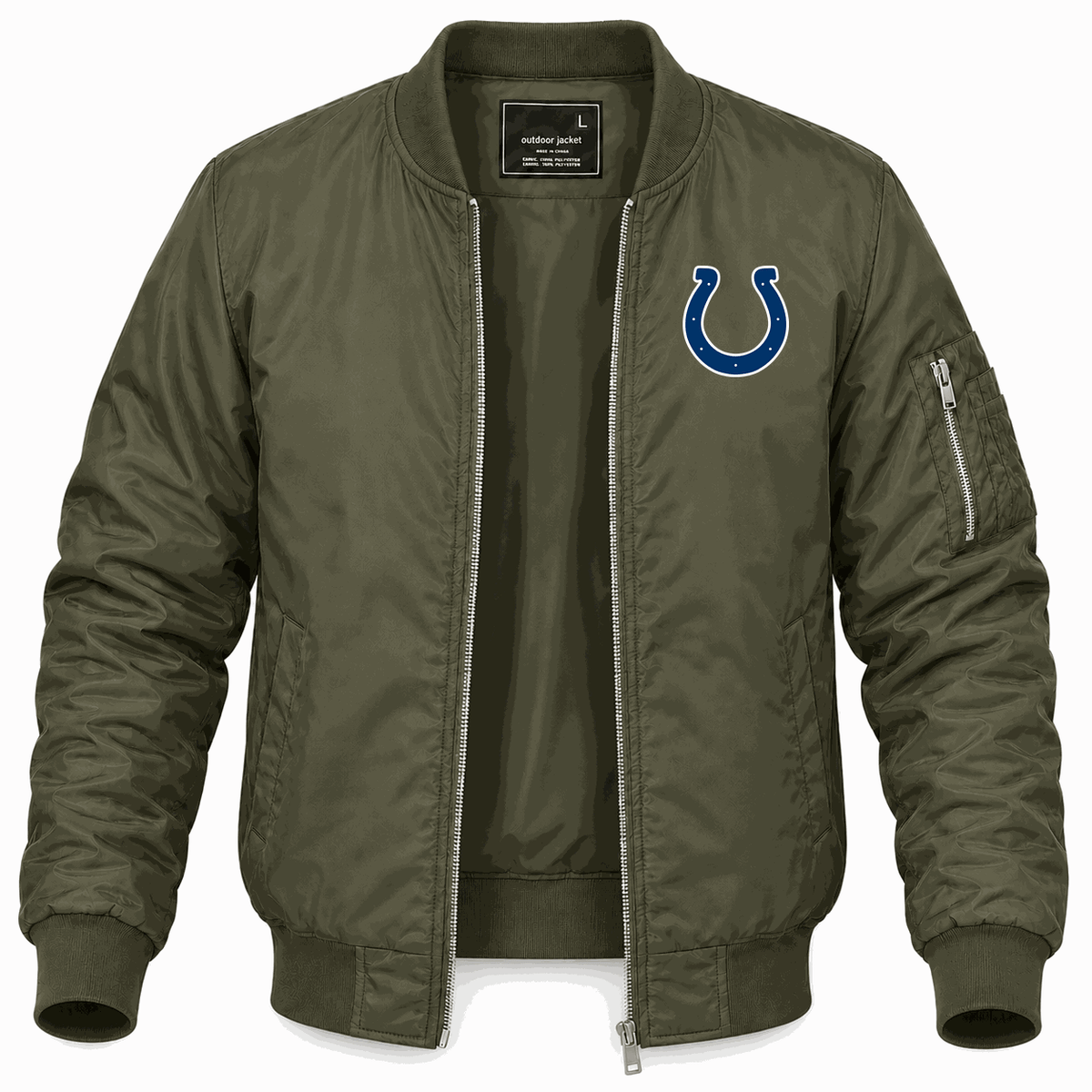 Men's Indianapolis Colts Lightweight Bomber Jacket - Army Green