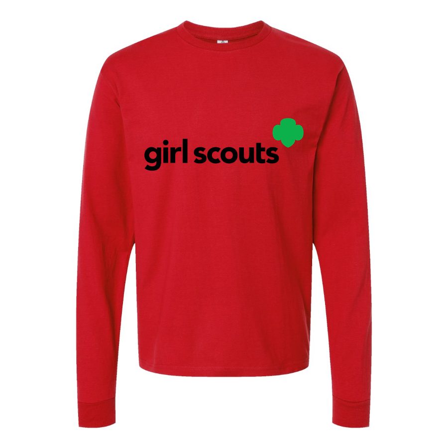 Men's Girl-Scout-logo-1536x864 Long sleeves Cotton Blend T-Shirt - Red
