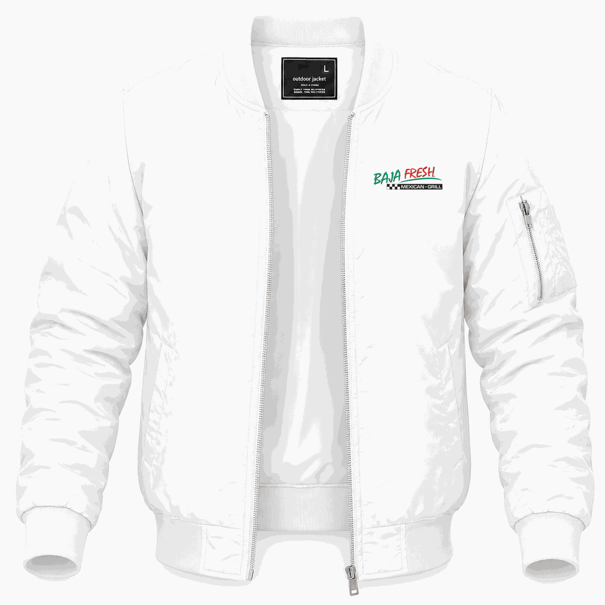 Men's Baja Fresh Lightweight Bomber Jacket - White