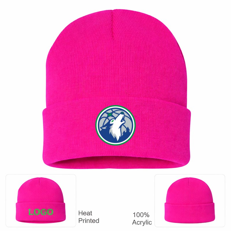 Minnesota Timberwolves Hot Pink Beanie Hat