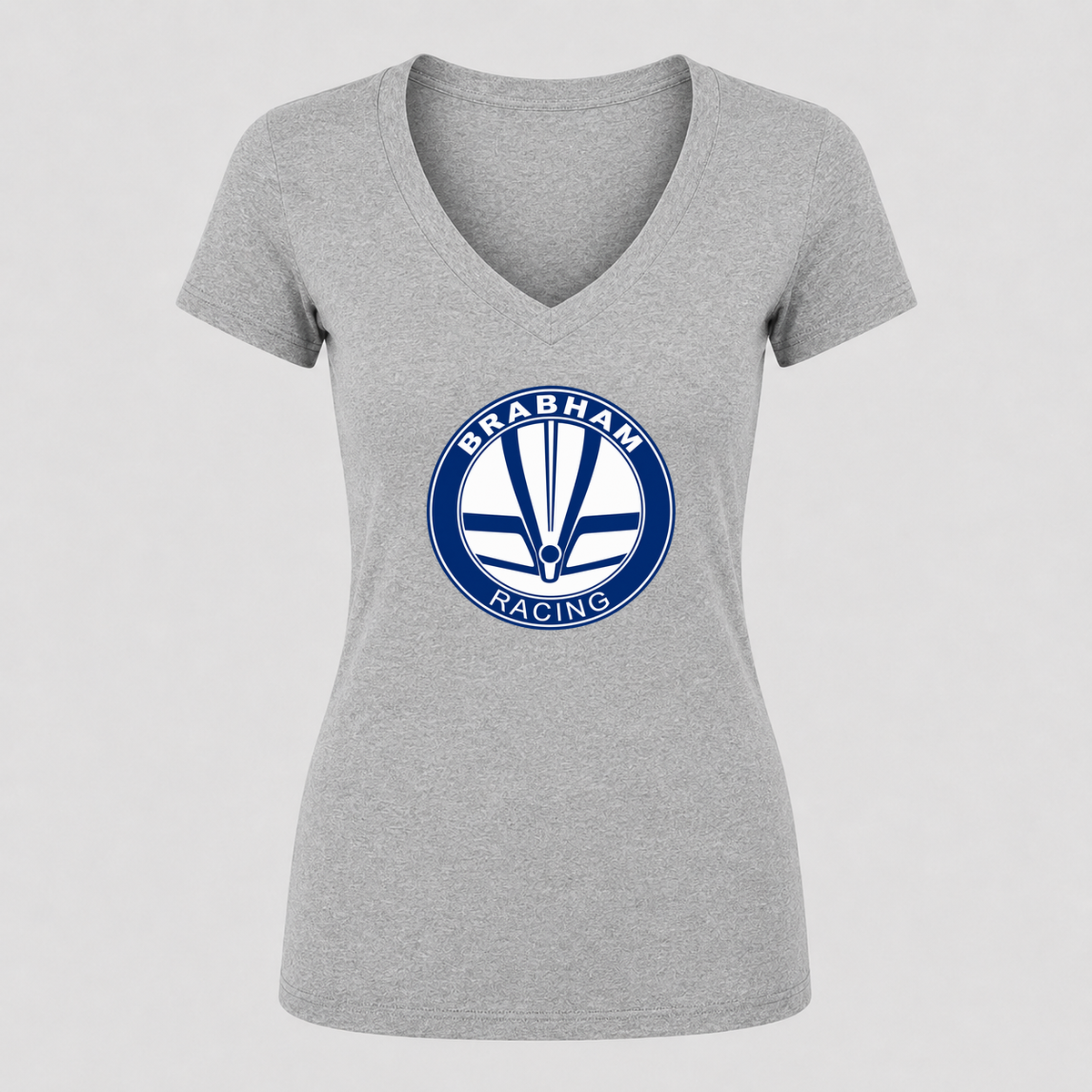 Women's Brabham Racing V Neck T-Shirt in gray
