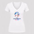 Women's Copa América 2024 V Neck T-Shirt in white