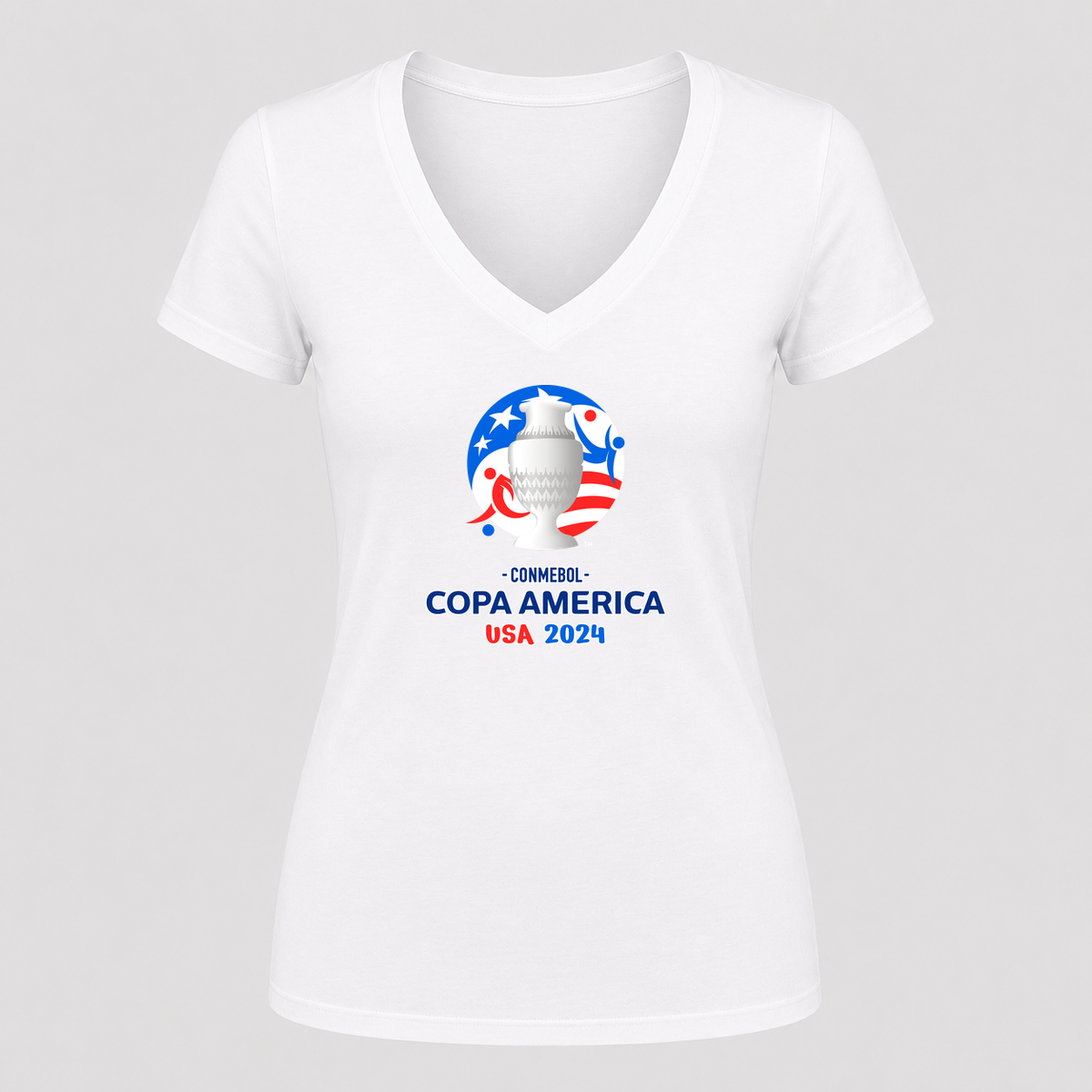 Women's Copa América 2024 V Neck T-Shirt in white