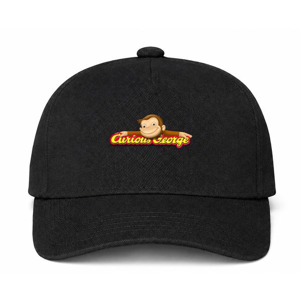 Curious George Logo Black Dad Baseball Cap Hat