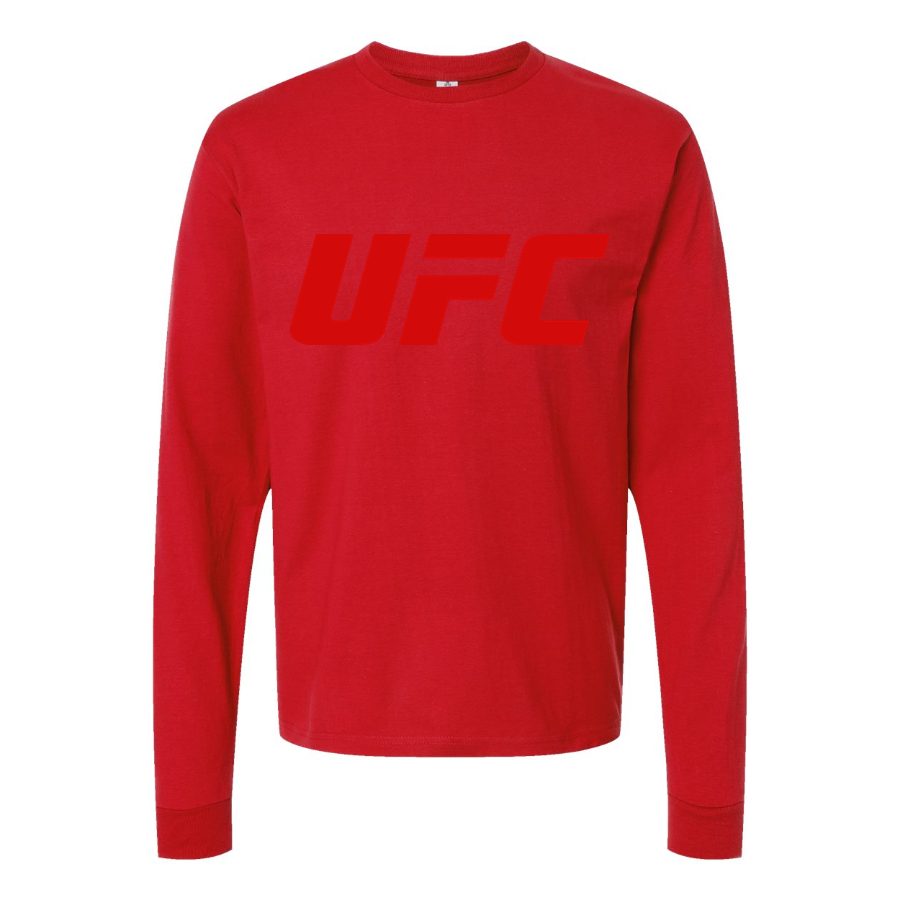 Men's UFC Logo Long sleeves Cotton Blend T-Shirt - Red