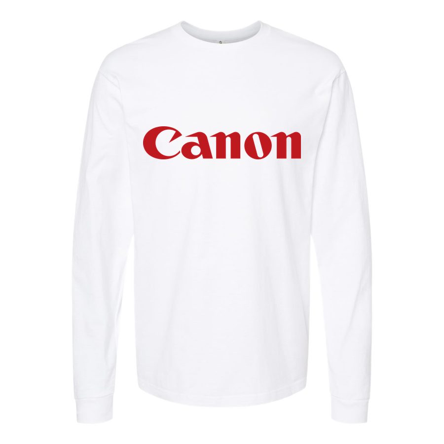 Men's canon-inc.-logo-png-transparent Long sleeves Cotton Blend T-Shirt - White