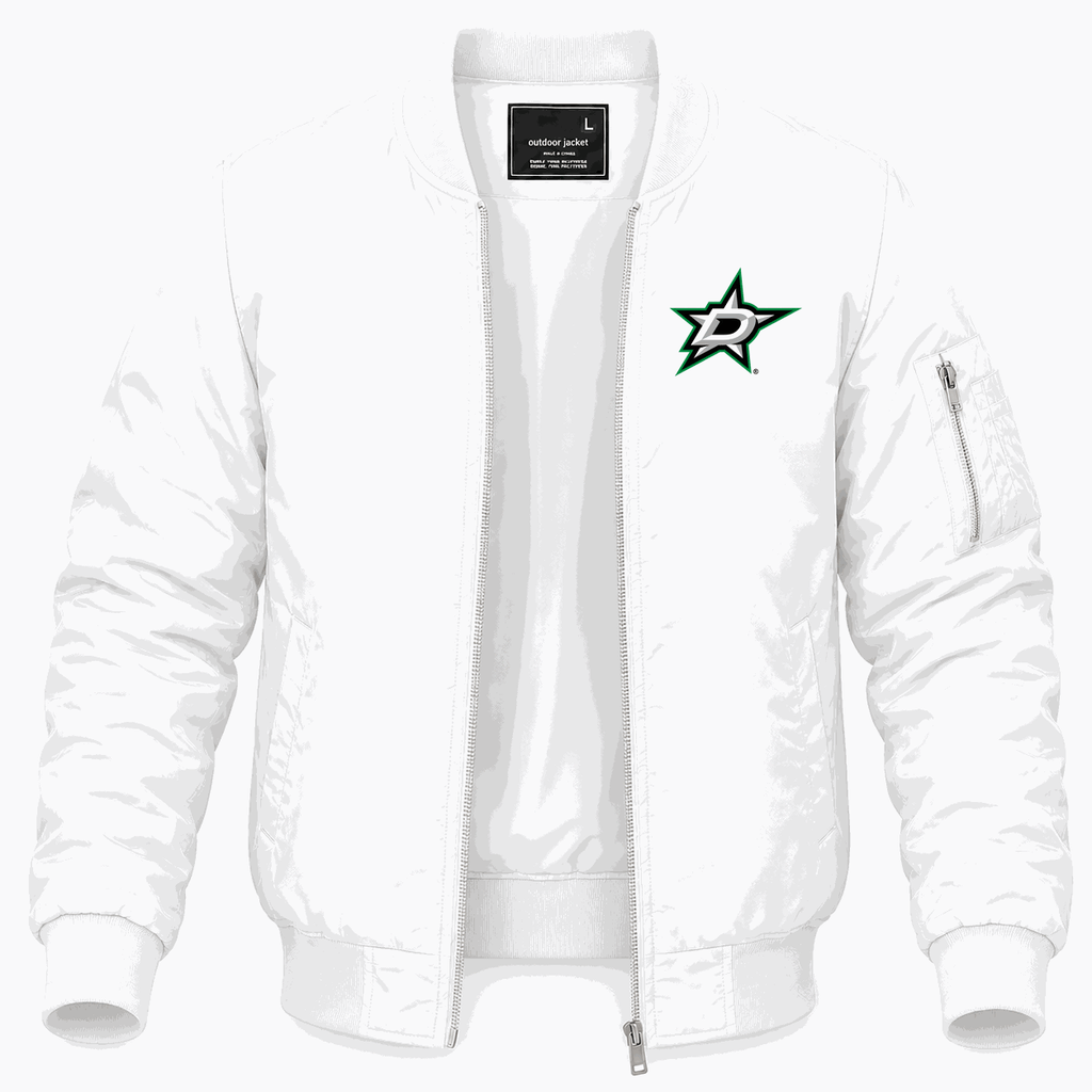 Men's Dallas Stars Lightweight Bomber Jacket - White