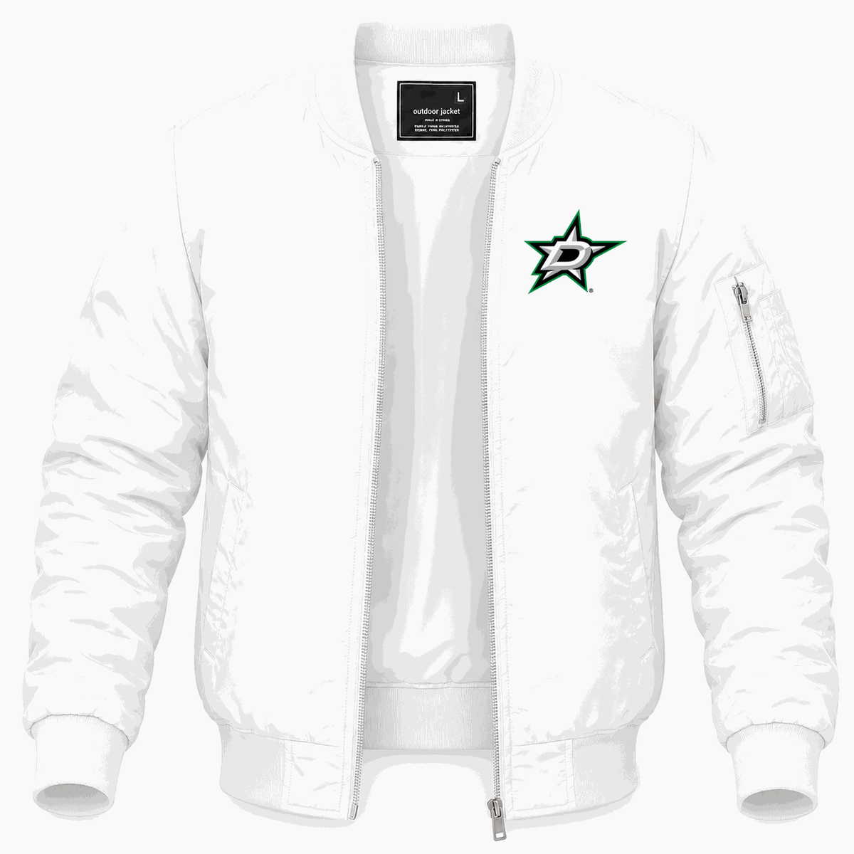Men's Dallas Stars Lightweight Bomber Jacket - White