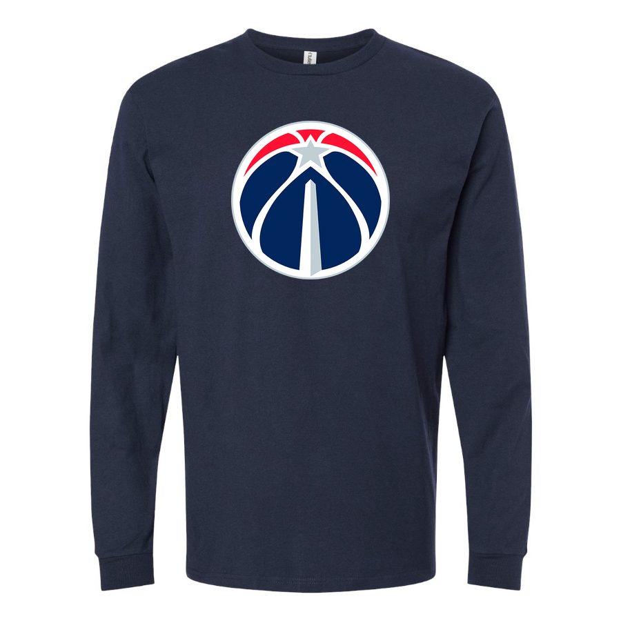 Men's Washington Wizards Long sleeves Cotton Blend T-Shirt - Navy