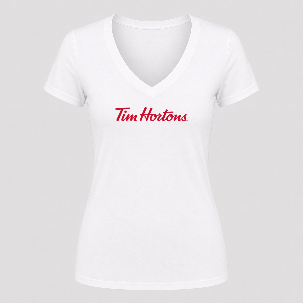 Women's Tim Hortons V Neck T-Shirt in white