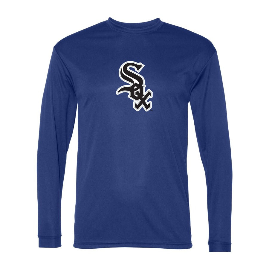 Men's Chicago White Sox Polyester Long Sleeve T-Shirt - Blue