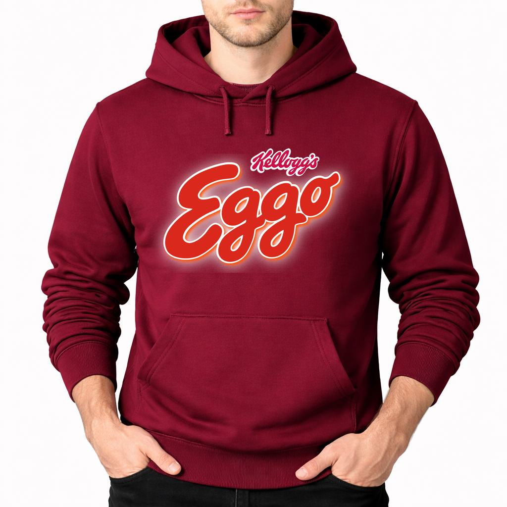 Men's Eggo Kelloggs Food Pullover Hoodie - Burgundy