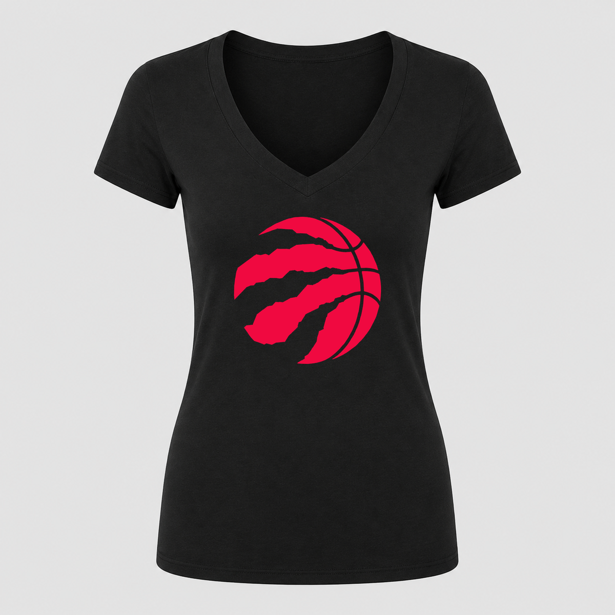 Women's Toronto Raptors V Neck T-Shirt in black