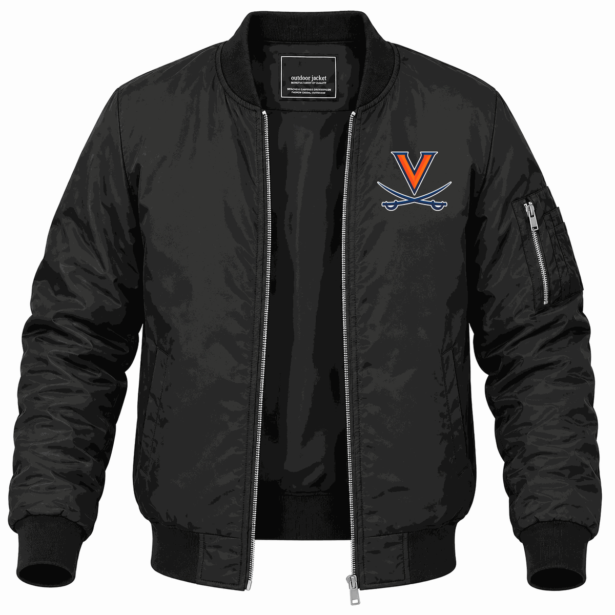 Men's Virginia Cavaliers Logo Lightweight Bomber Jacket - Black