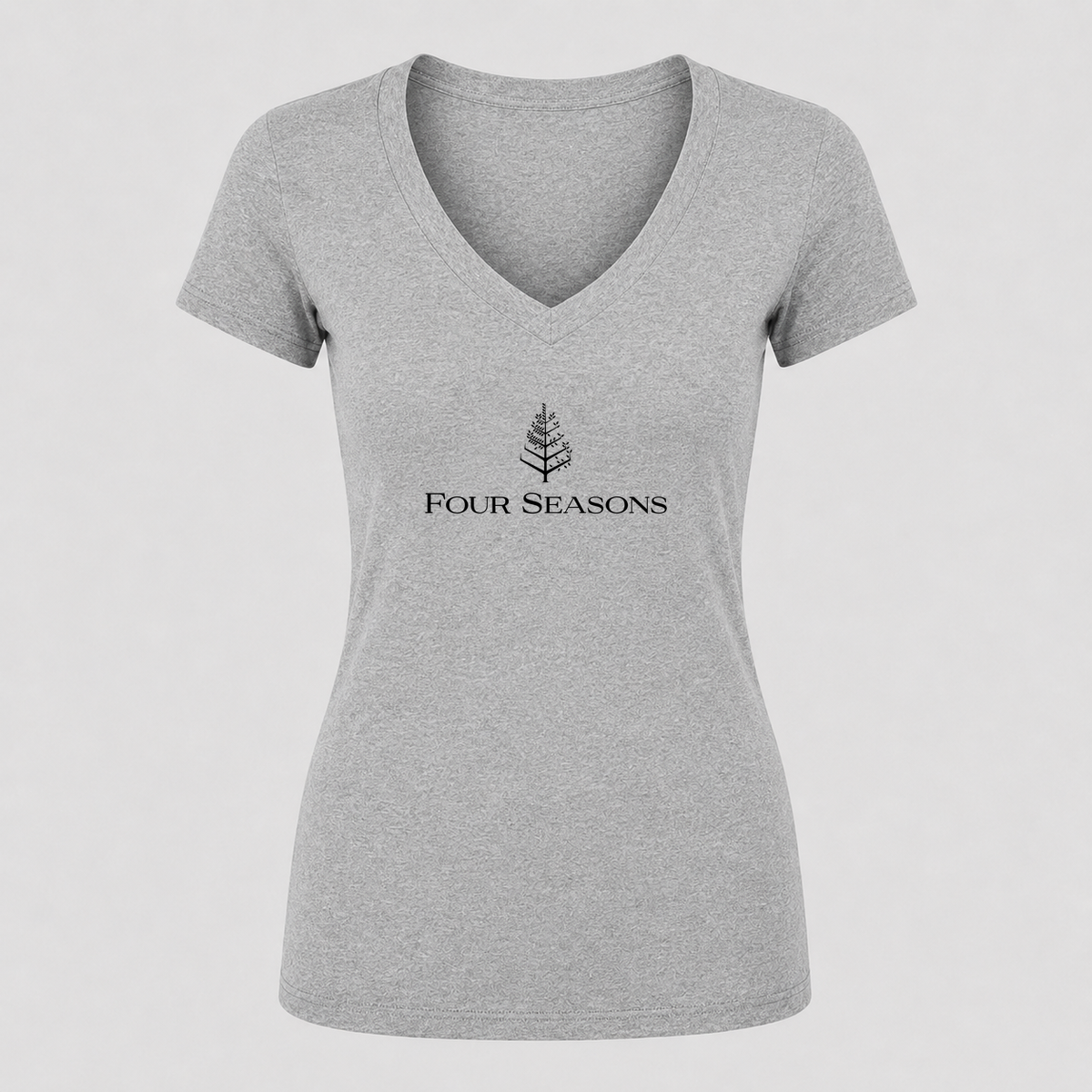 Women's Four Seasons V Neck T-Shirt in gray