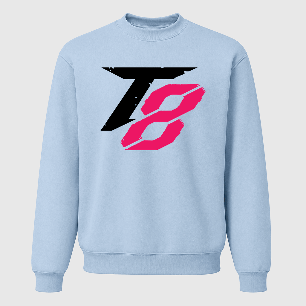 Men's Tekken 8 Black Logo Crewneck Sweatshirt - Sky Blue