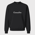 Men's Dior White Logo Crewneck Sweatshirt - Black