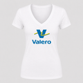 Women's Valero Gas Station V Neck T-Shirt in white