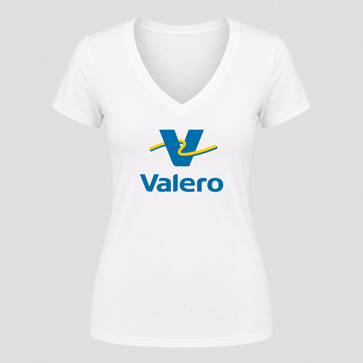 Women's Valero Gas Station V Neck T-Shirt in white