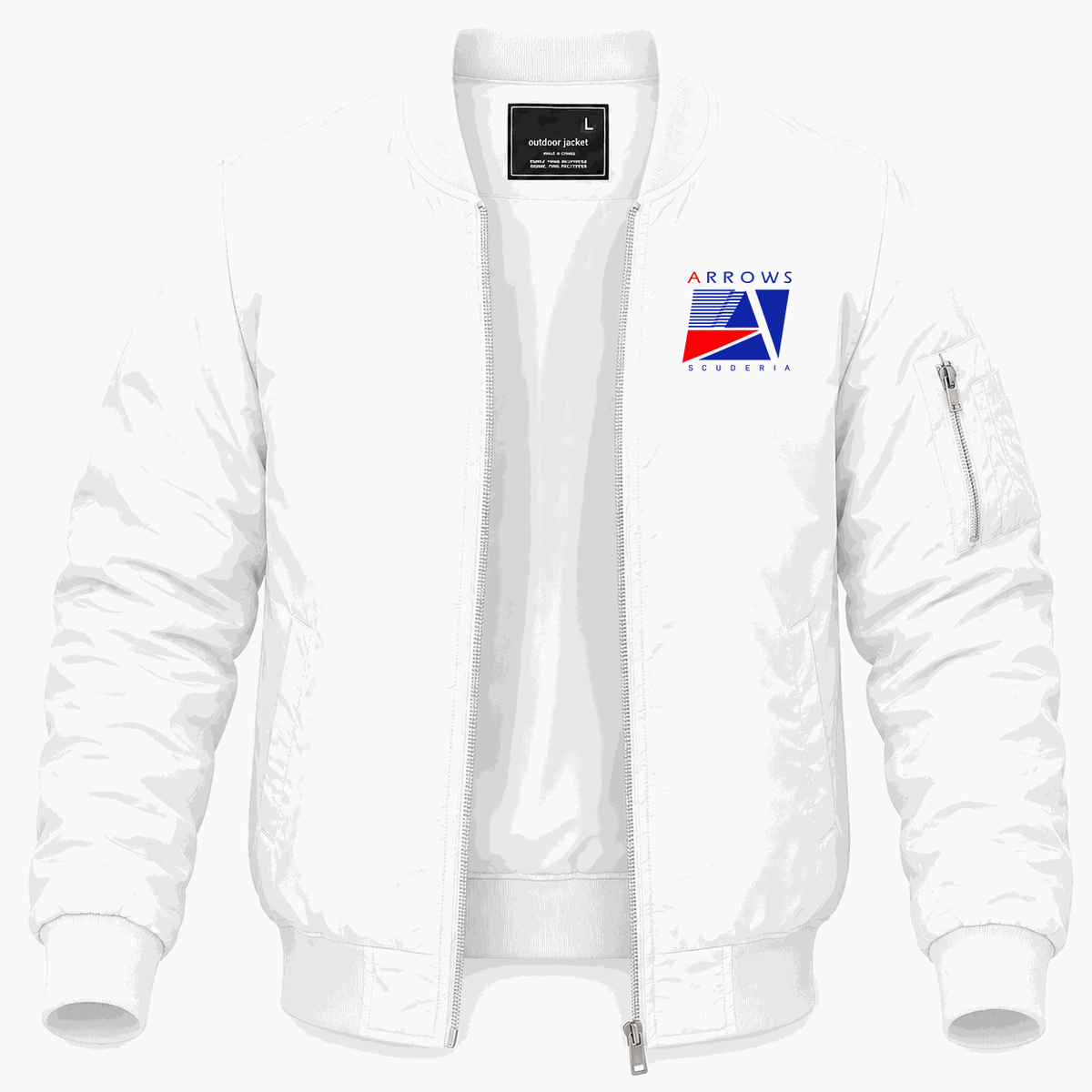 Men's Arrows F1 Team Lightweight Bomber Jacket - White