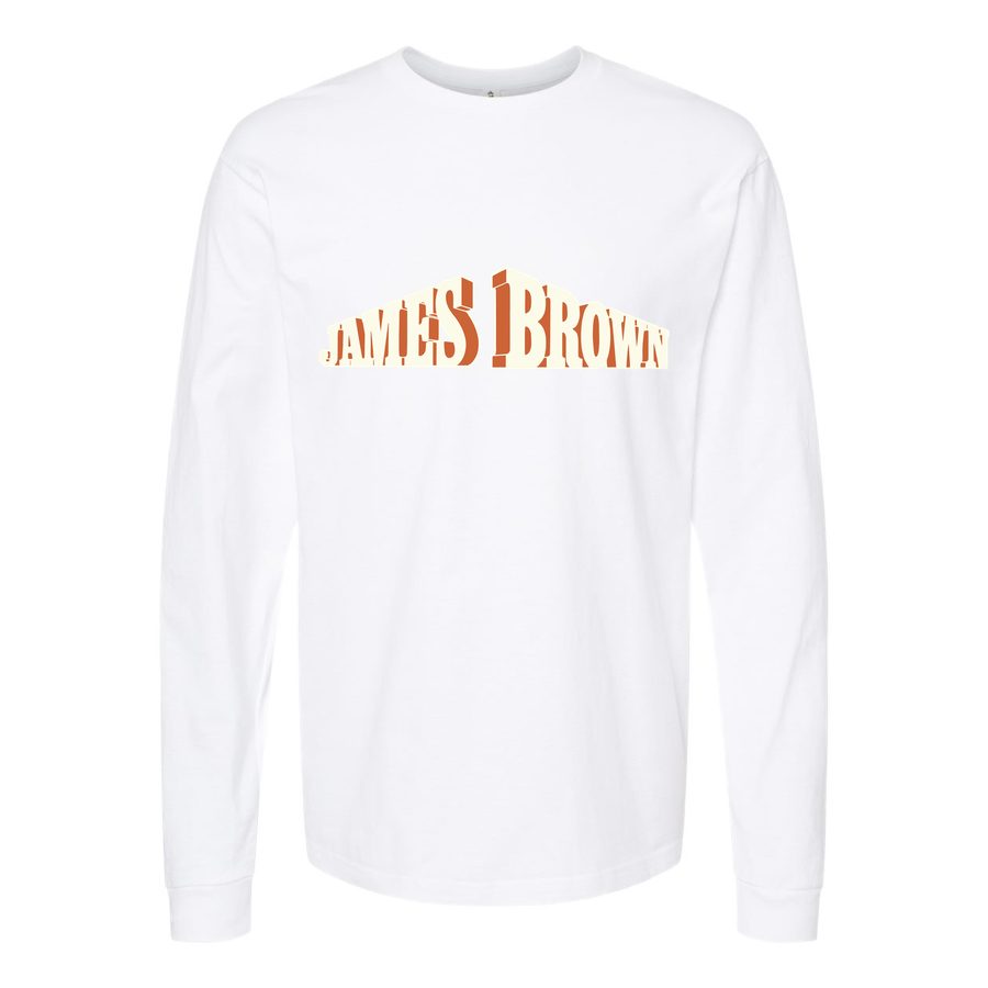 Men's James-Brown-Logo Long sleeves Cotton Blend T-Shirt - White