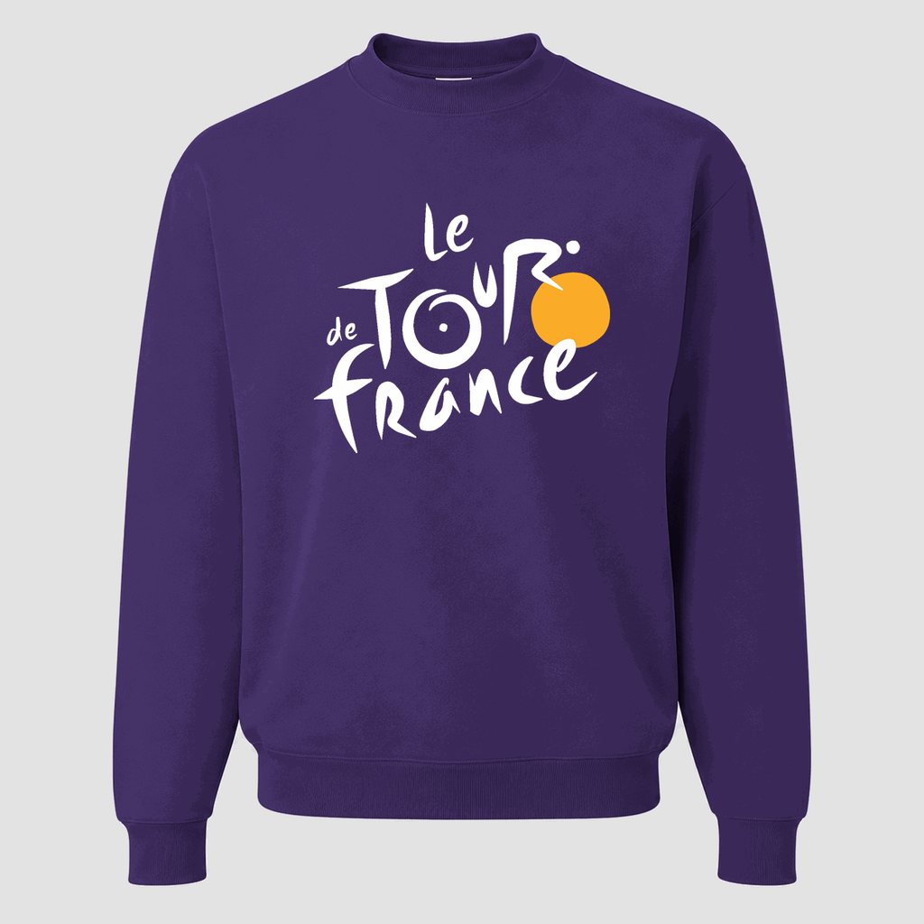 Men's Tour de France White Logo Crewneck Sweatshirt - Purple
