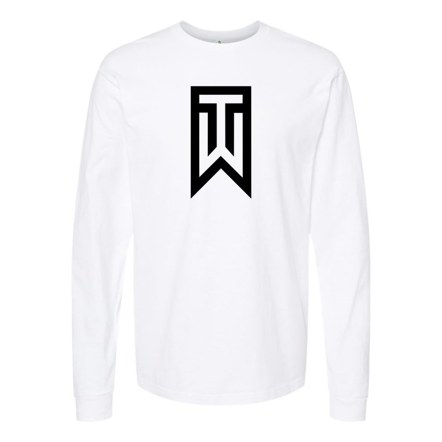 Men's Tiger Woods Long sleeves Cotton Blend T-Shirt - White