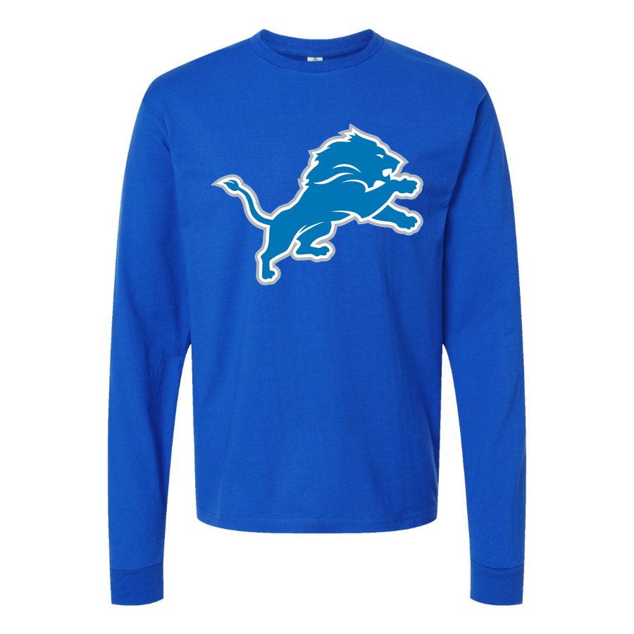 Men's Detroit Lions Long sleeves Cotton Blend T-Shirt - Blue