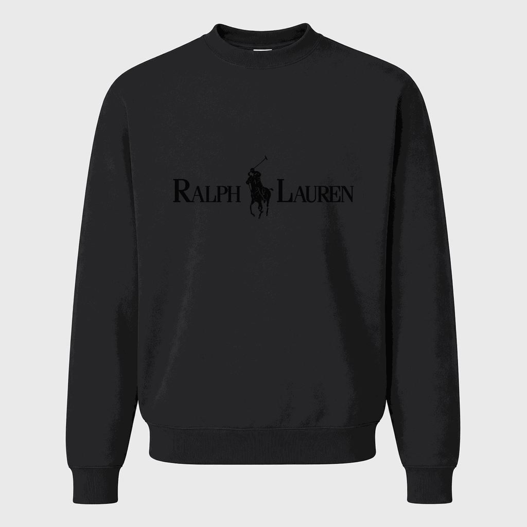 Men's Polo Ralph Lauren Black Logo Crewneck Sweatshirt - Black