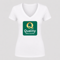 Women's Quality Inn & Suites V Neck T-Shirt in white