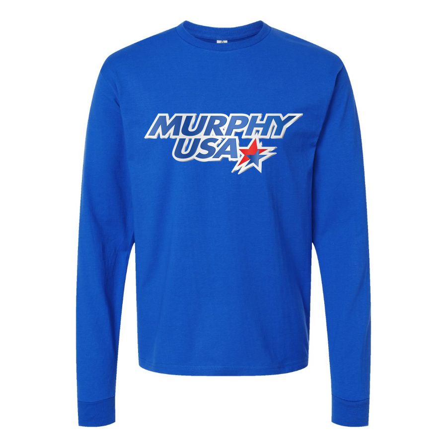 Men's Murphy-USA-Logo Long sleeves Cotton Blend T-Shirt - Blue