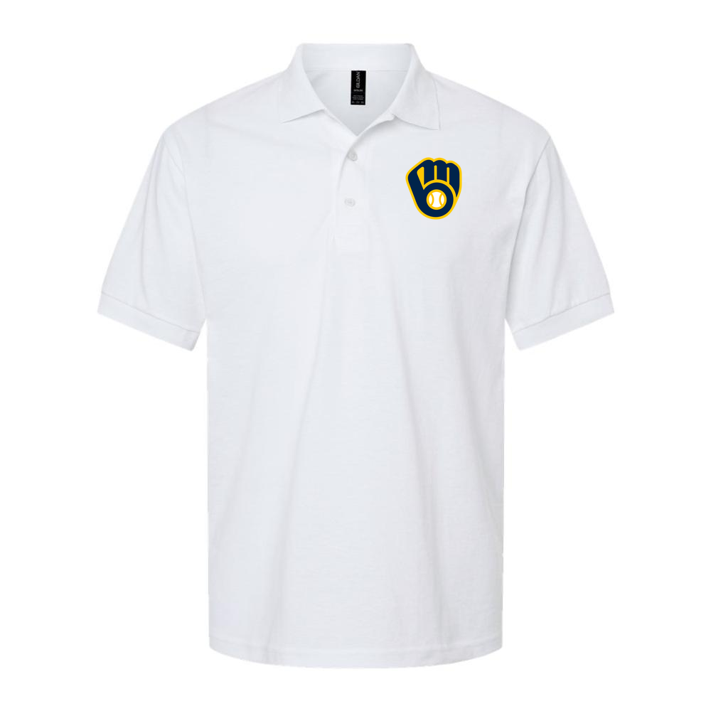 Men's Milwaukee Brewers Dry Blend Polo - White