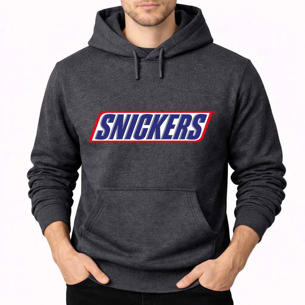Men's Snickers Food Pullover Hoodie - Charcoal