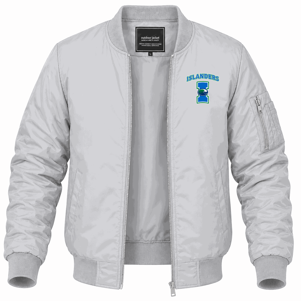 Men's Texas AM CC Islanders Logo Lightweight Bomber Jacket - Gray