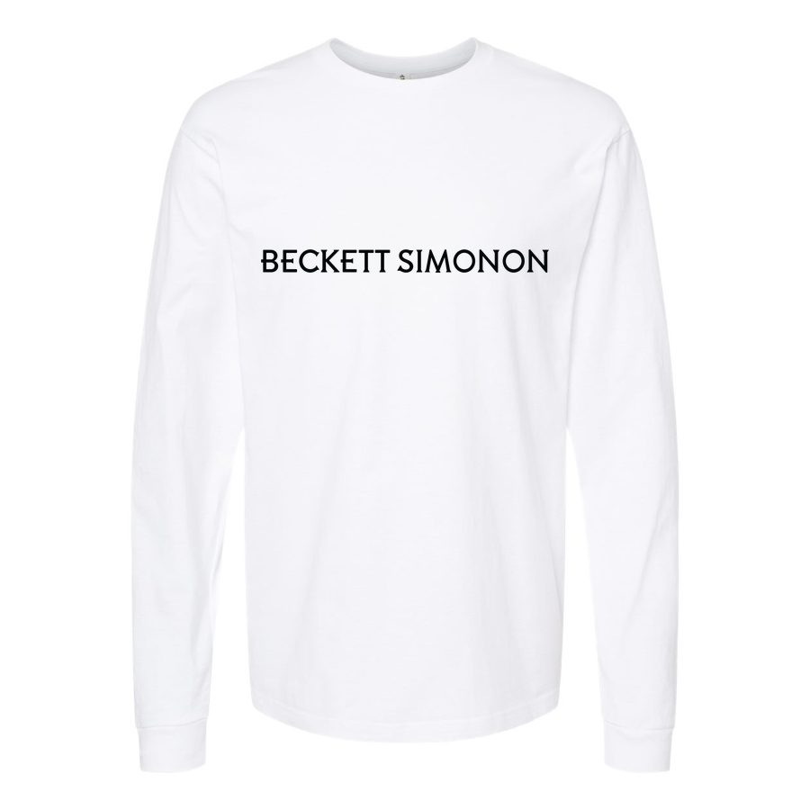 Men's Beckett-Simonon-Logo-1536x864 Long sleeves Cotton Blend T-Shirt - White