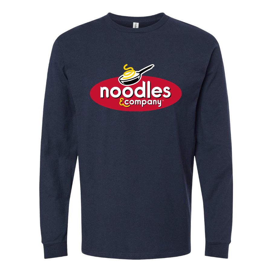 Men's Logo-Noodles-Company-1536x864 Long sleeves Cotton Blend T-Shirt - Navy