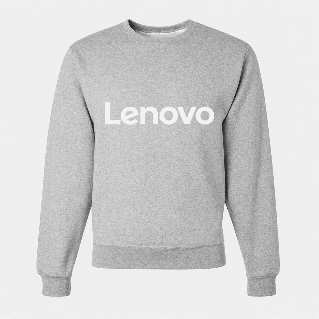 Men's Lenovo White Logo Crewneck Sweatshirt - Gray